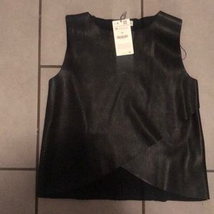 Zara faux leather crop tank, new with tags